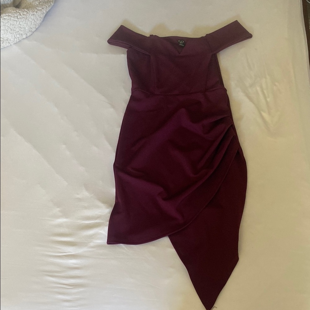Windsor Elegant Off-Shoulder Purple Dress